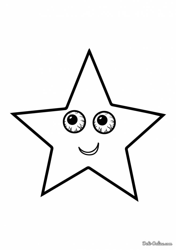 Раскраска Звезда с большими глазами распечатать или скачать