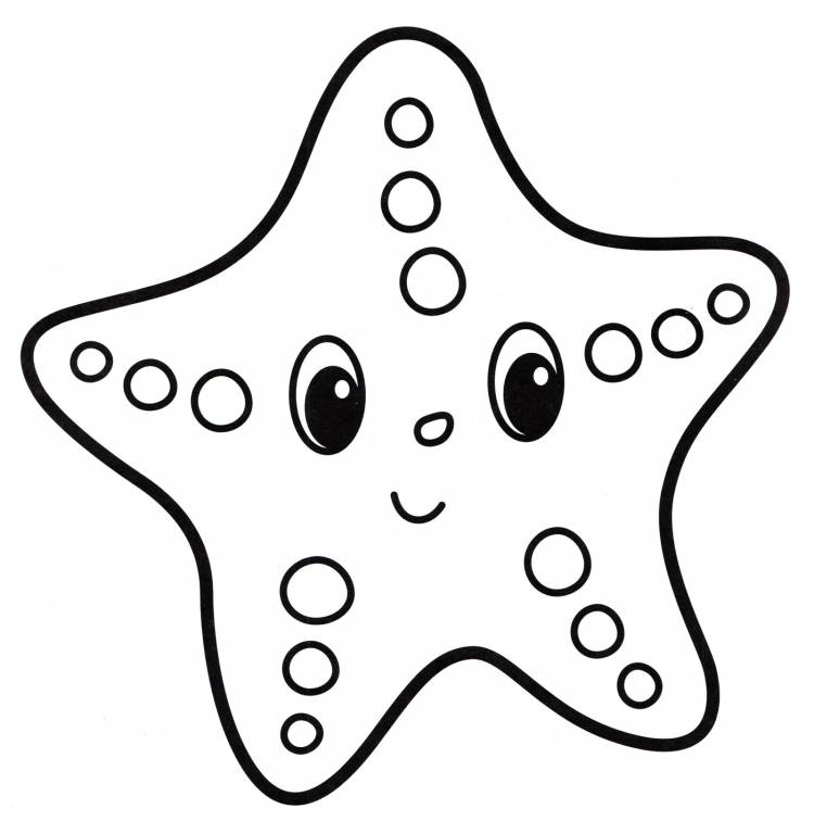 Раскраска Маленькая морская звезда