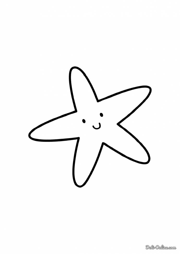 Раскраска Морская звезда для малышей распечатать или скачать