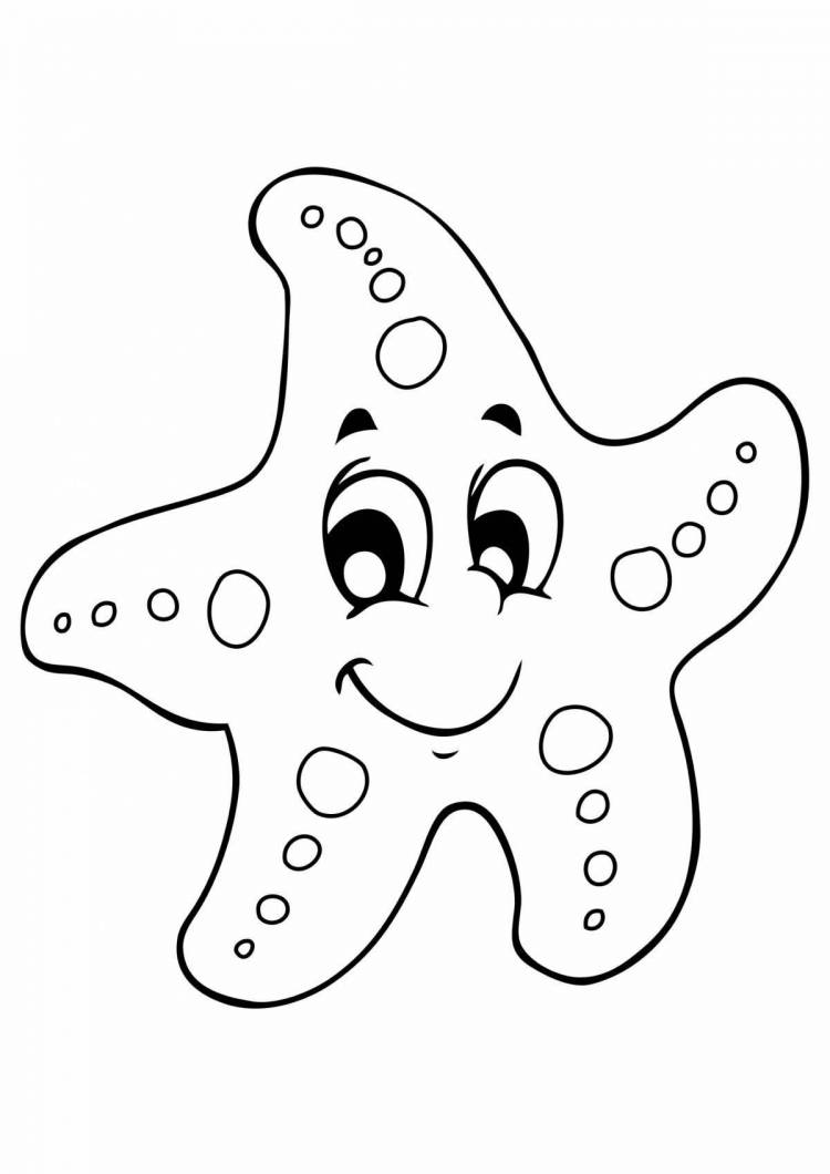 Раскраски Морская звезда для детей 