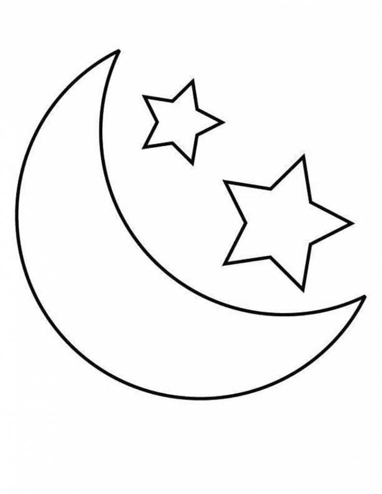 Раскраски Луна и звёзды для детей