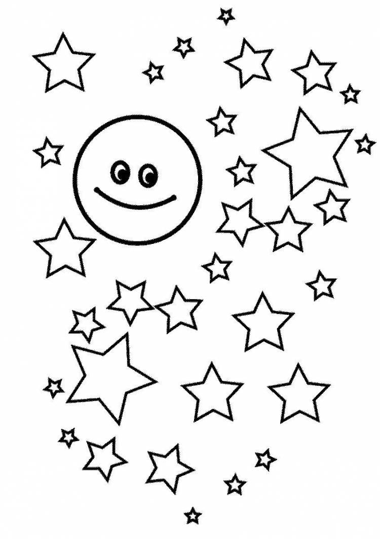 Раскраска Звезда для детей распечатать бесплатно