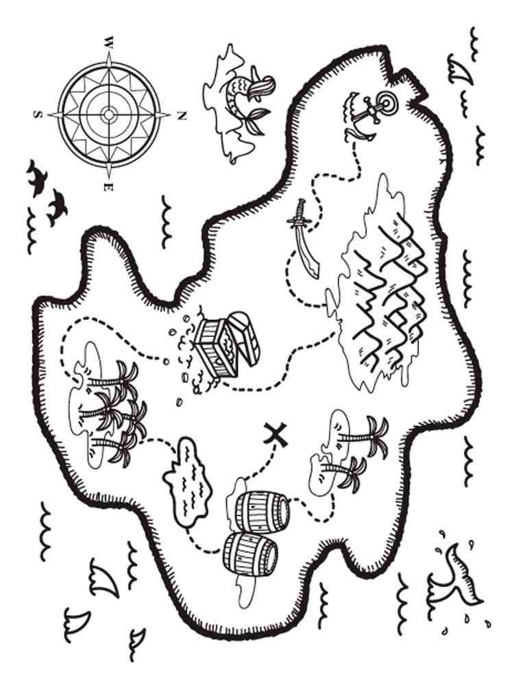 Раскраски Карта сокровищ