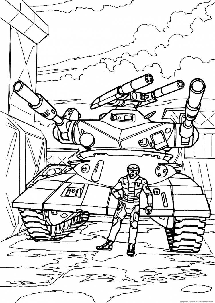 Раскраска танка Для мальчиков онлайн