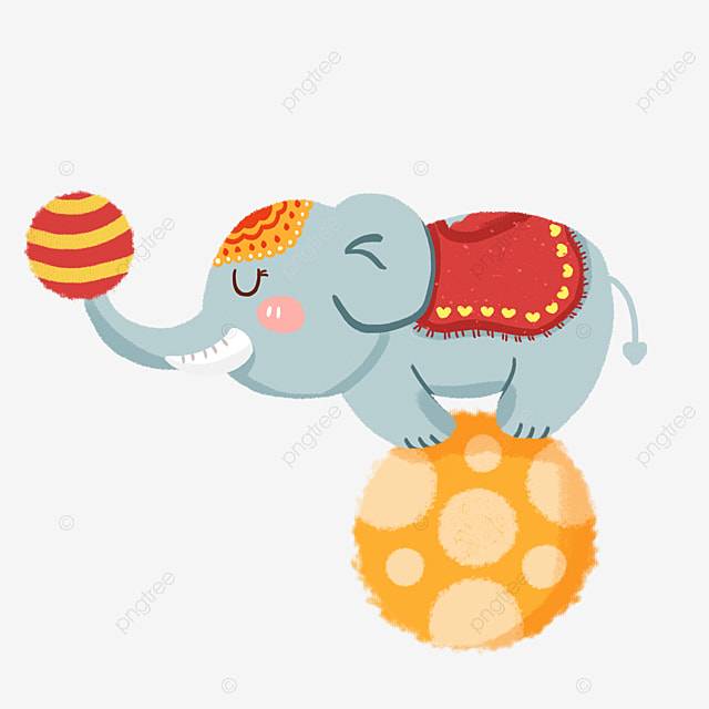 Elephant Ball Circus Cartoon Animals Animal Illustrations PNG , цирковой клипарт, слон мяч, цирк PNG картинки и пнг PSD рисунок для бесплатной загрузки