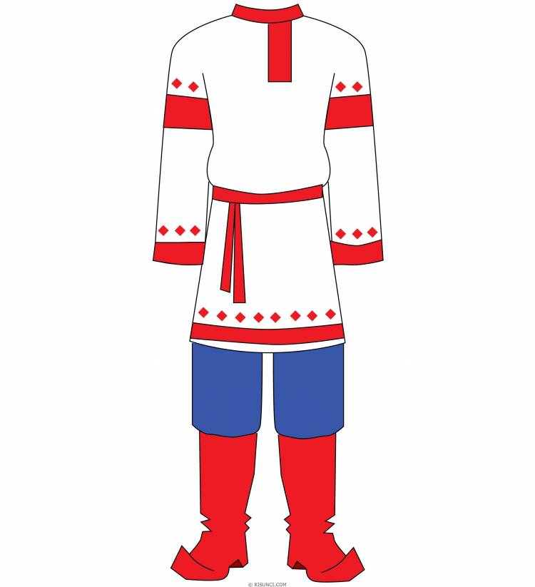 Эскиз народного праздничного костюма мужского