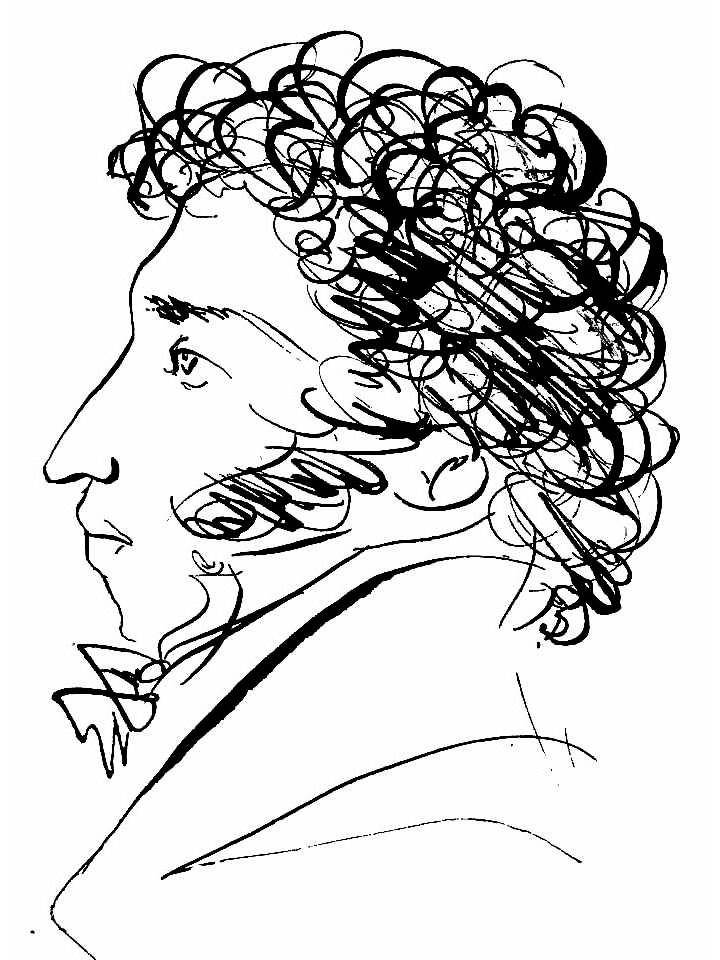 Раскраски Пушкин распечатать бесплатно в формате А