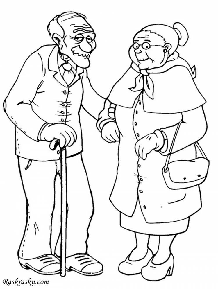 Бабушка и дедушка рисунок для детей 