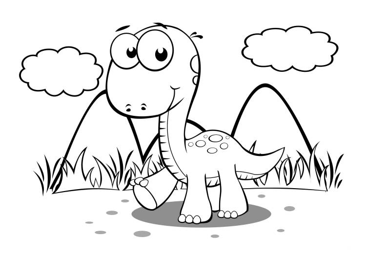 Раскраски Динозаврик для детей 