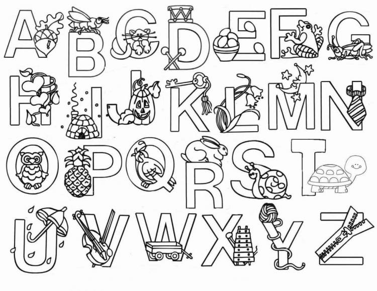 Раскраски Англ алфавит для детей 