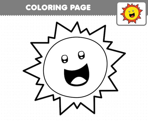 Образовательная игра для детей раскраски милый мультфильм солнечная система солнце лист для печати