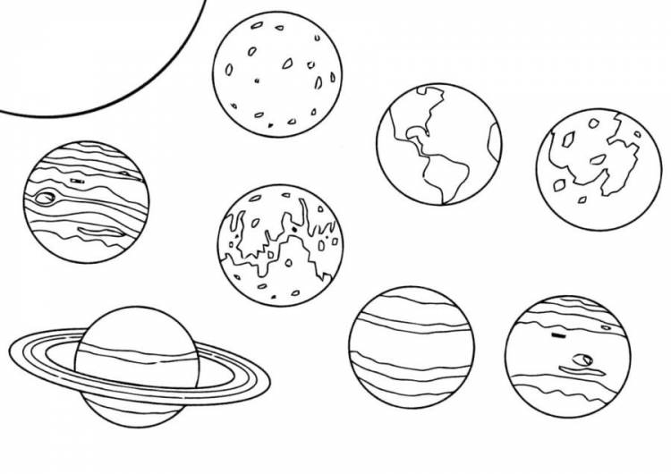 Картинки раскраски для детей планеты солнечной системы 