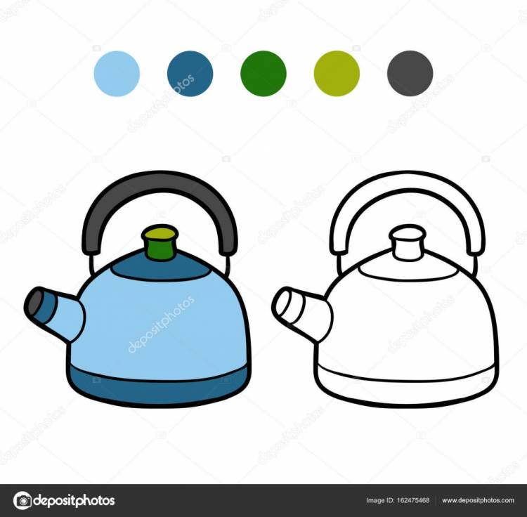 Книжка раскраски, чайник Векторное изображение ©ksenya_savva