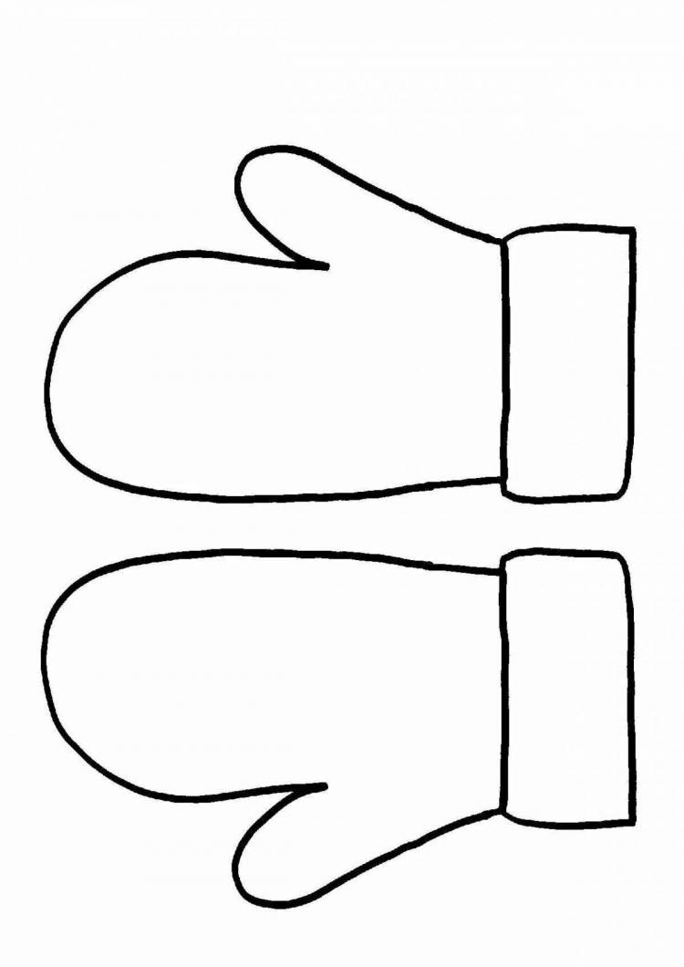 Раскраска рукавичка шаблон