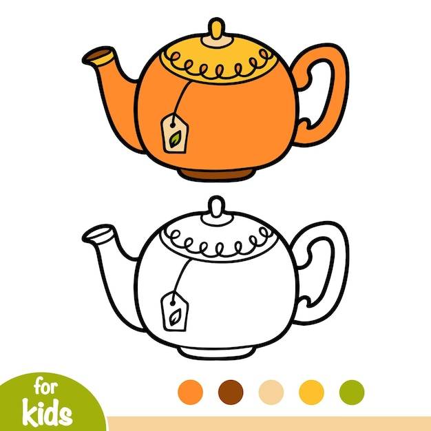 Раскраска для детей чайник