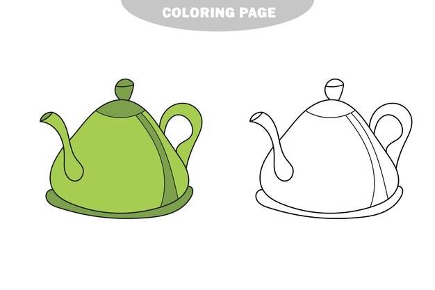 Простая раскраска чайник для раскрашивания книжка-раскраска для детей