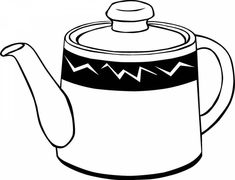 Чайник с полоской полоска чайник Скачать и распечатать раскраски цветов бесплатно