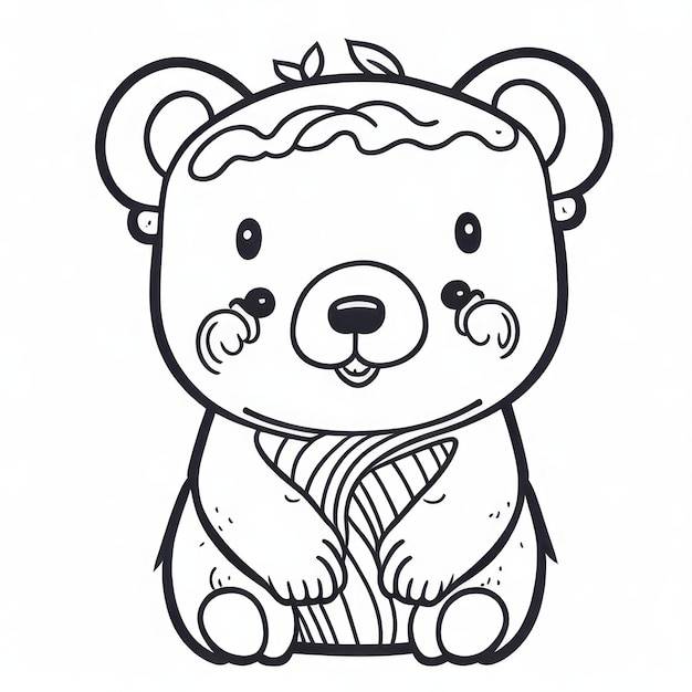 Раскраска для детей медвежонок