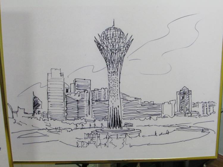 Астана рисунок карандашом
