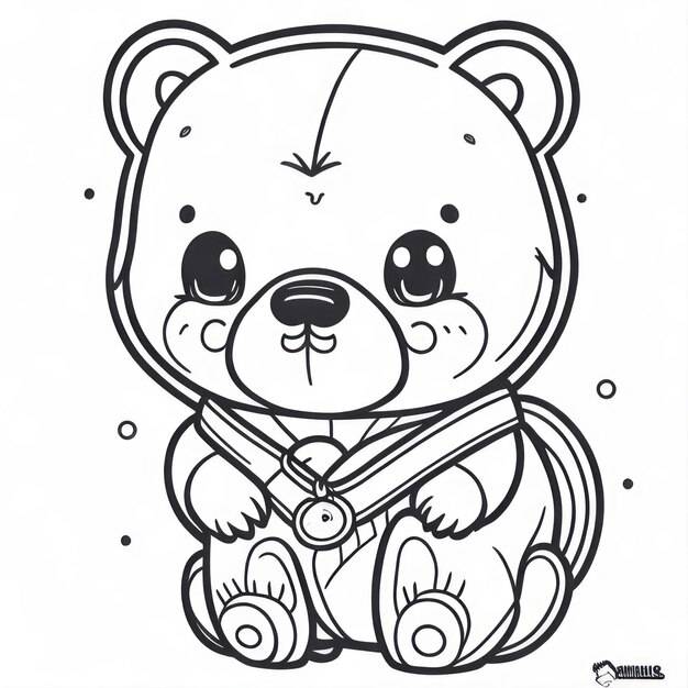 Раскраска для детей медвежонок