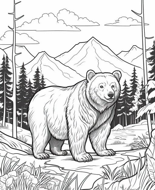 Раскраска для детей из мультфильмов медвежонок