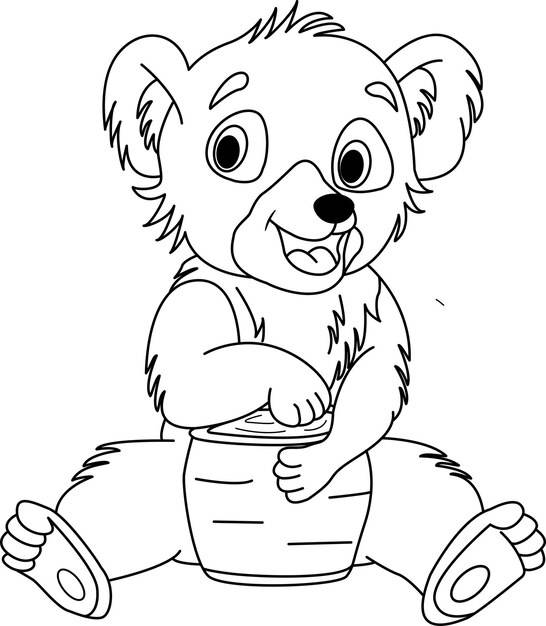 Забавный медвежонок для раскраски страницы