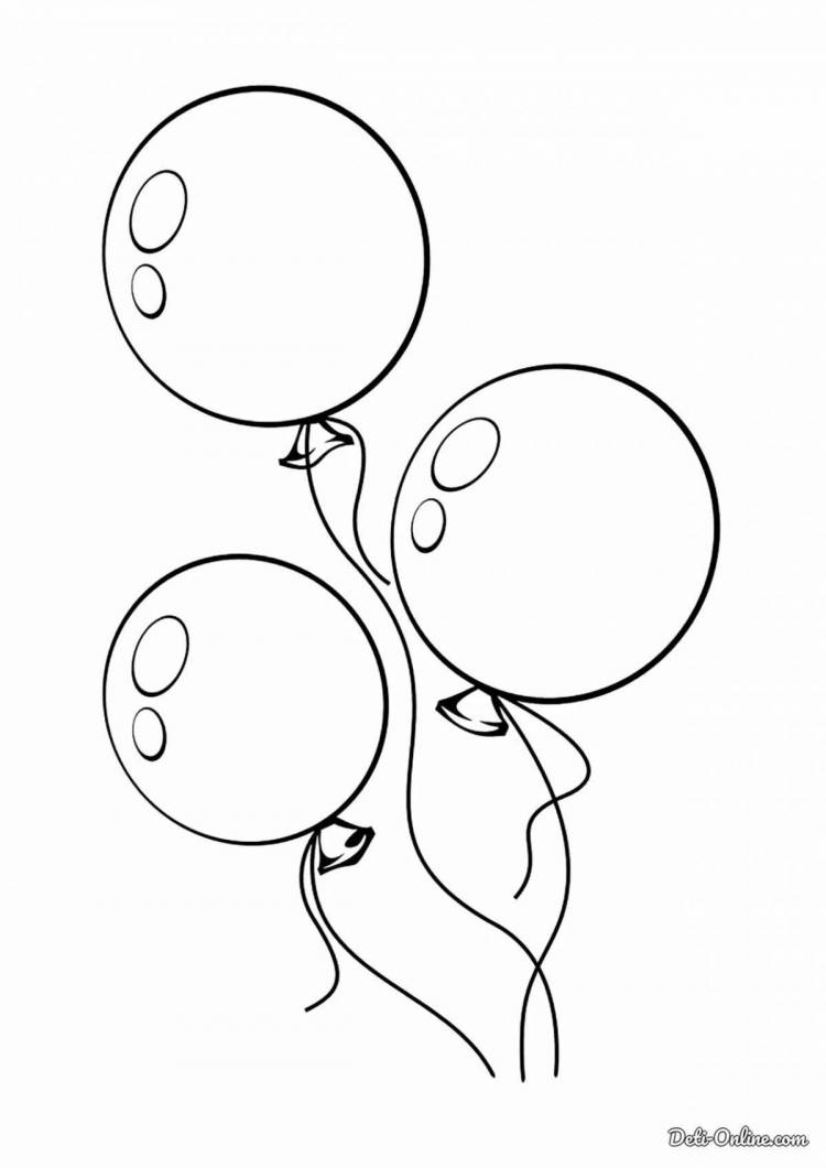 Раскраски Для малышей воздушный шарик 