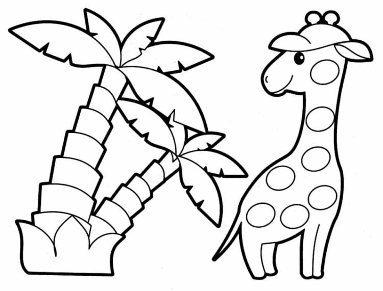 раскраски для детей с жирафом скачать бесплатные раскраски природа