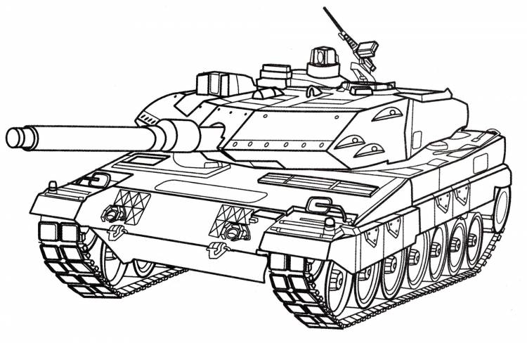 Рисунок танка для раскрашивания