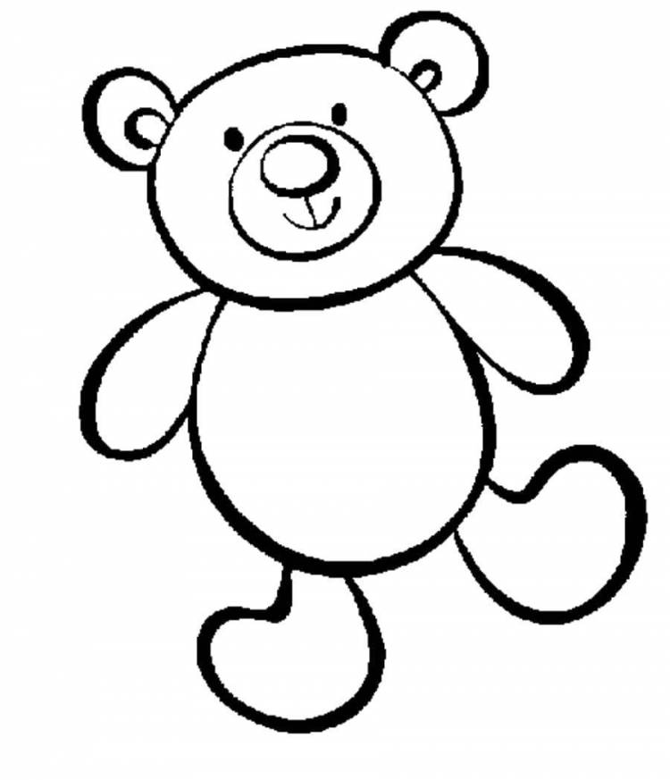 Раскраски Раскраска Медвежонок простые раскраски, Раскраски детские