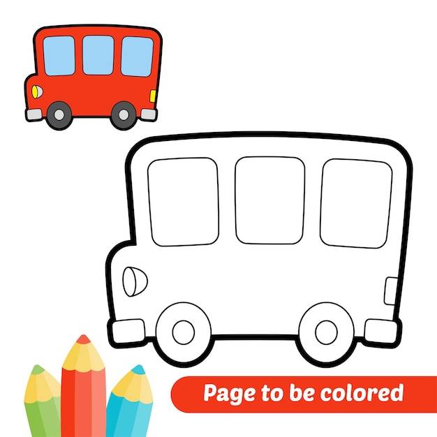 Раскраска для детей автобус вектор