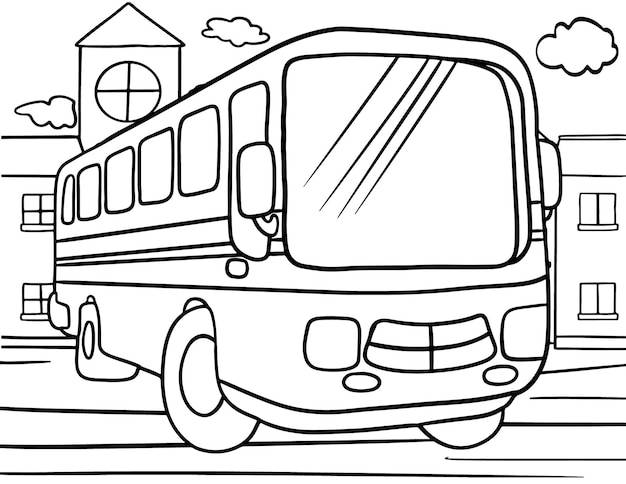 Автобус раскраски для детей транспорт