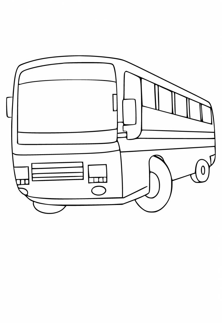 Раскраска Школьный Автобус Современный Распечатать Бесплатно для Взрослых и Детей