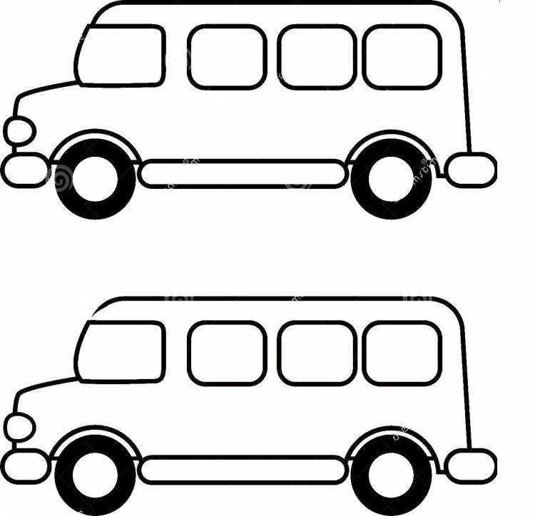 Раскраски автобуса, Раскраска Автобус Контур автобуса