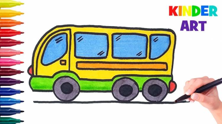 Как нарисовать автобус для детей