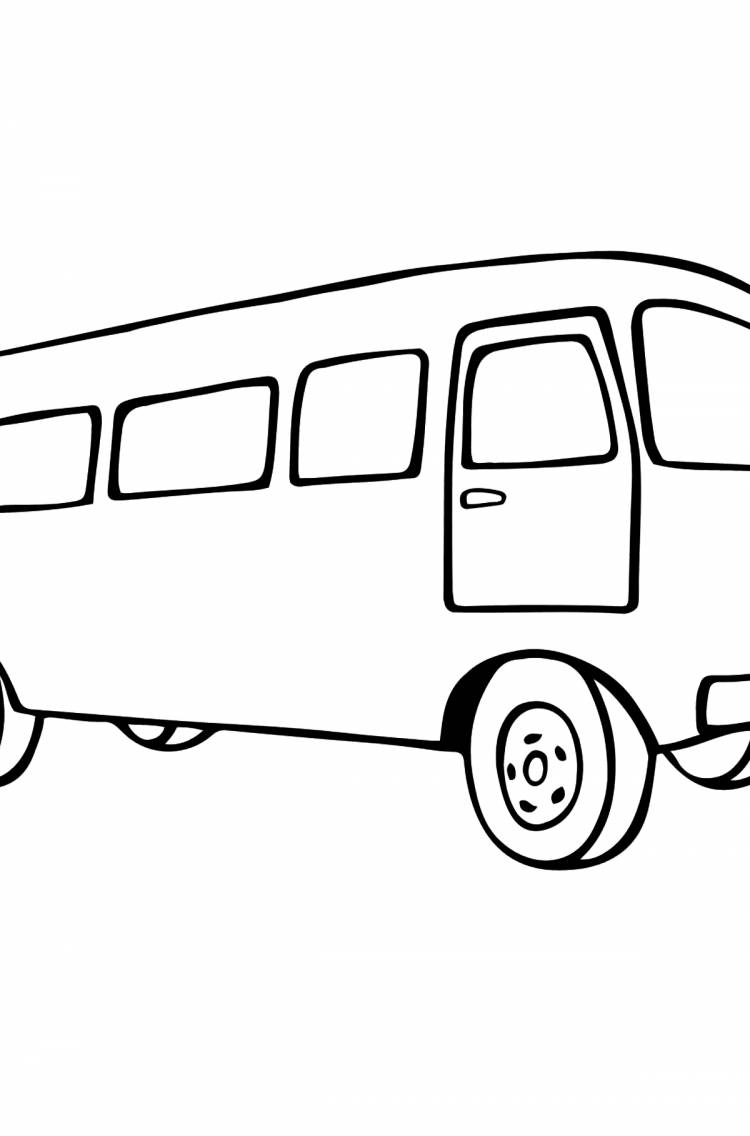 Раскраска веселый автобус для малышей ♥ Онлайн и Распечатать!