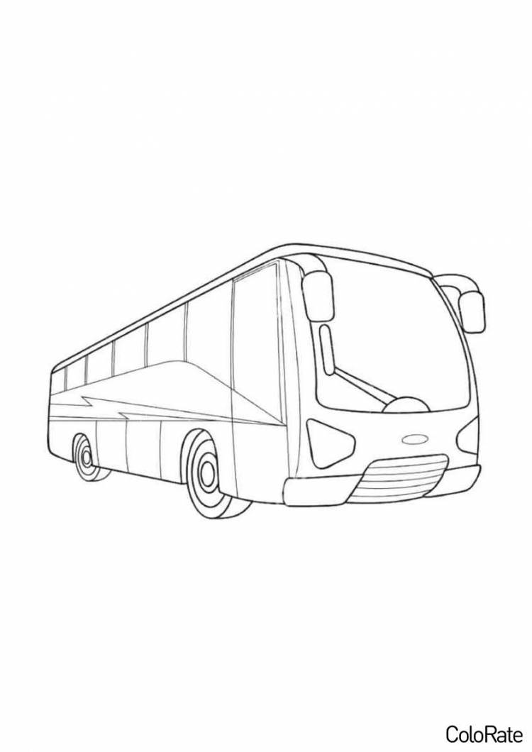 Раскраска Современный автобус распечатать
