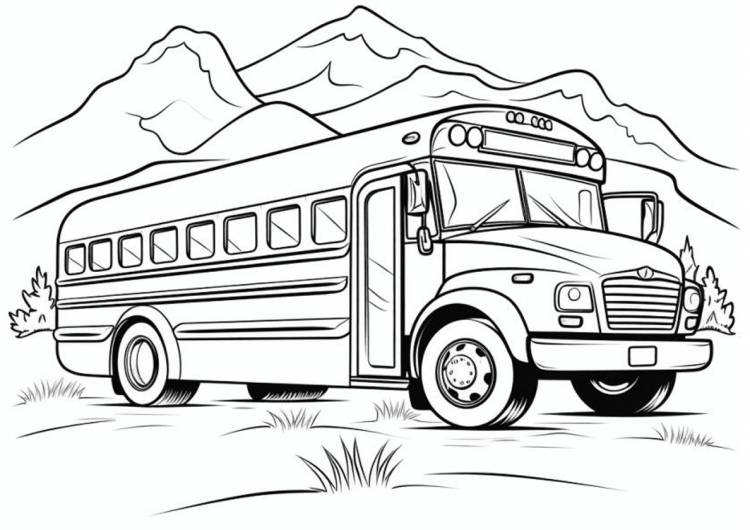 Раскраска Американский школьный автобус распечатать