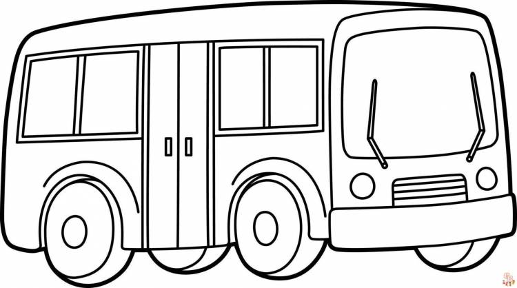 Веселые и креативные раскраски автобус для детей