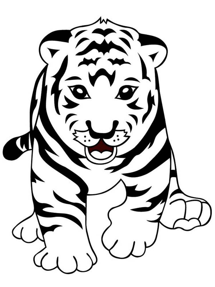раскраски для детей тигры тигрица тигренок тигр