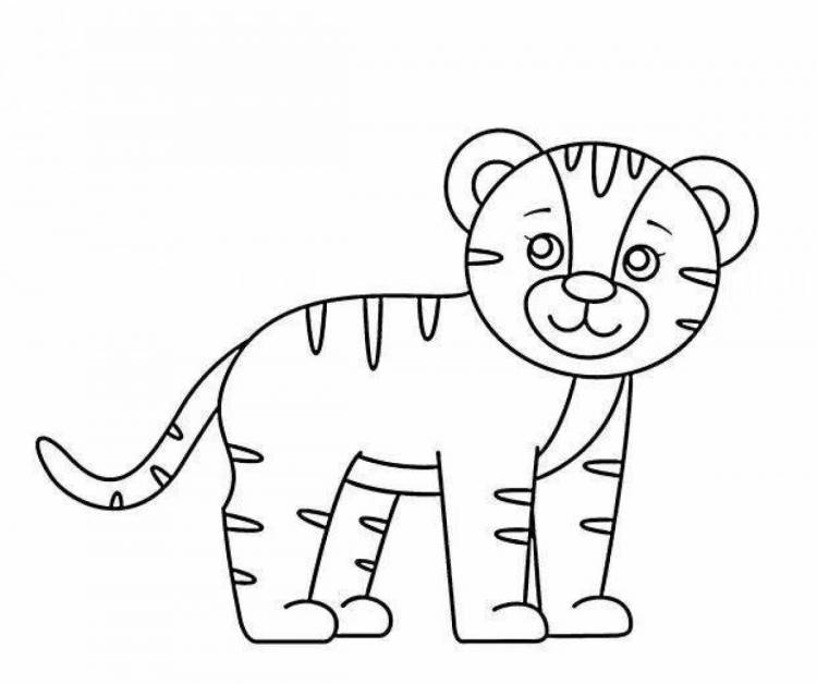 Раскраски Тигр для малышей 