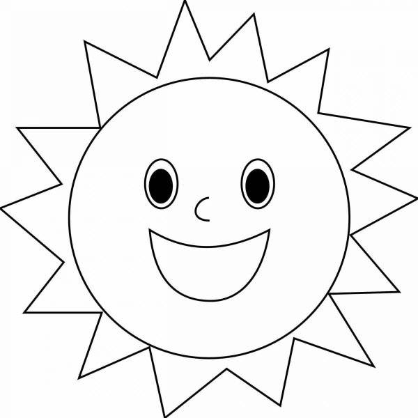 Картинки солнце без лучей для детей раскраска 
