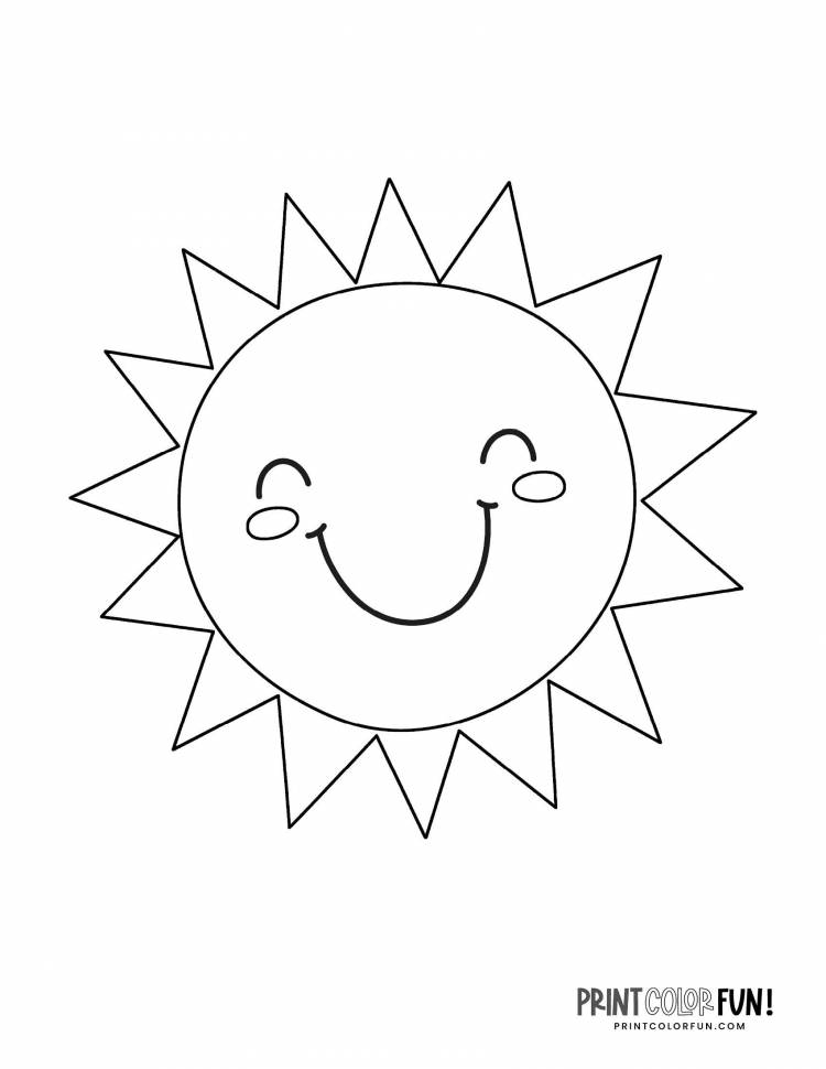Раскраска солнышко для малышей