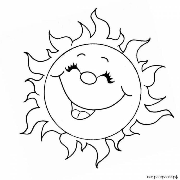 Раскраски Солнышко рисунок 