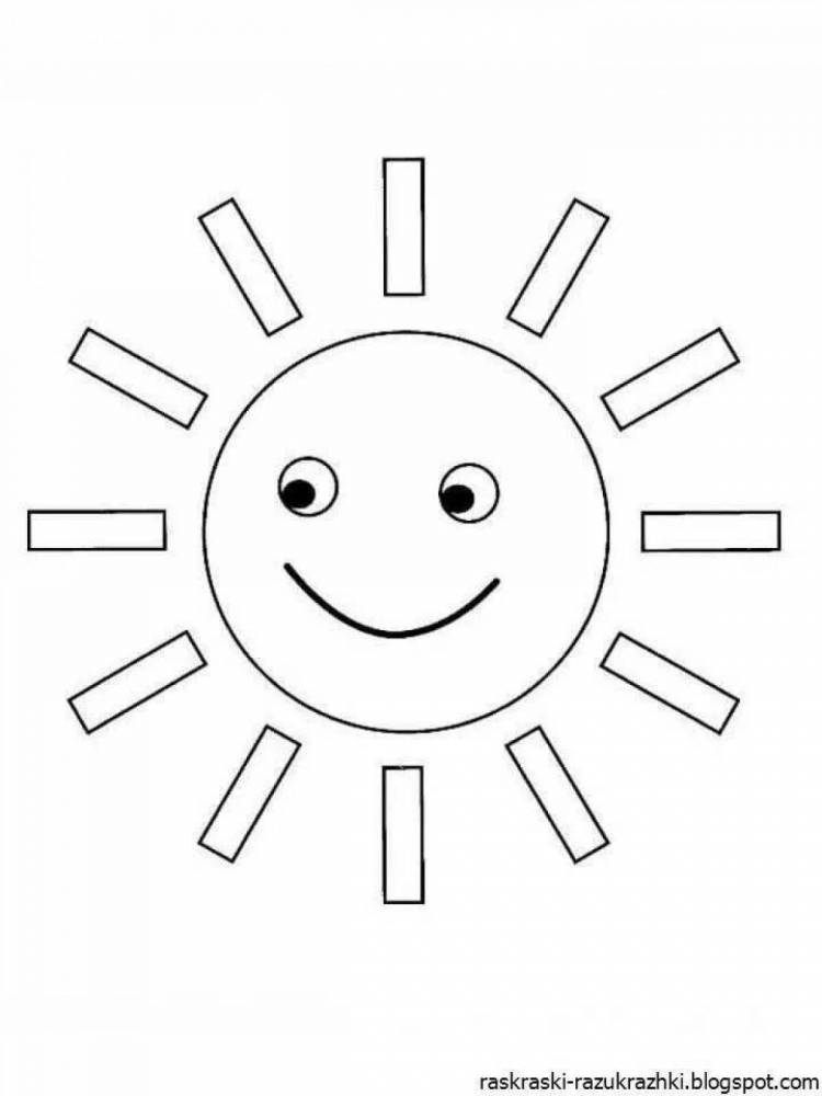 Раскраски Солнышко картинка для детей 