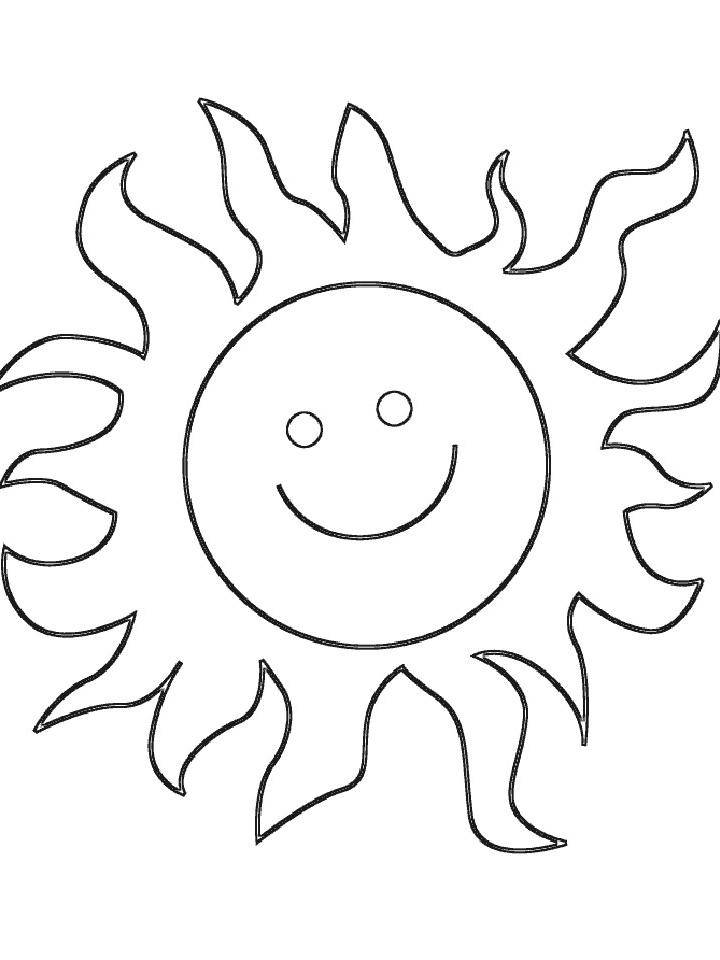 Раскраски Солнышко распечатать бесплатно в формате А