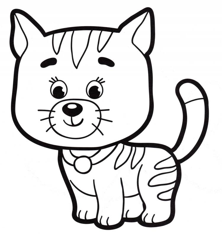 Раскраска Полосатый кот