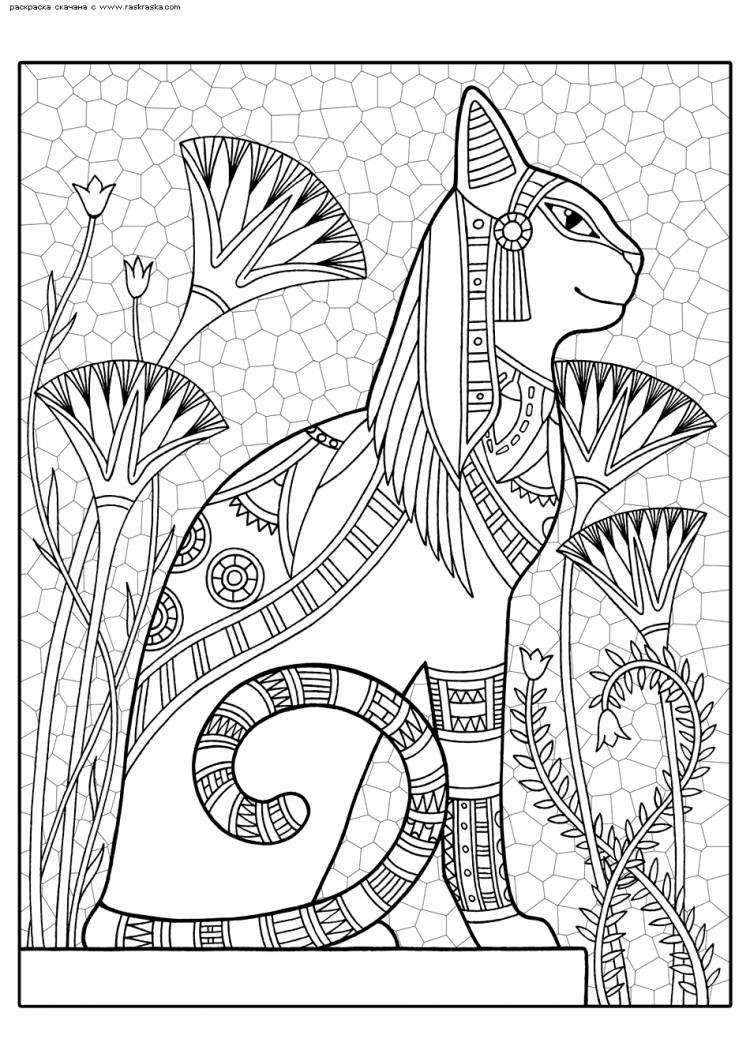 Раскраска Кот-фараон