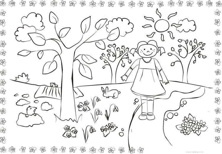 скачать бесплатные раскраски для детей с природой раскраски детские весна