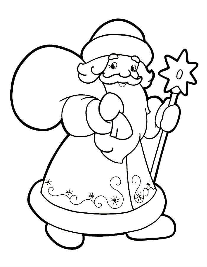 Раскраски Дед Мороз распечатать или скачать бесплатно в формате PDF